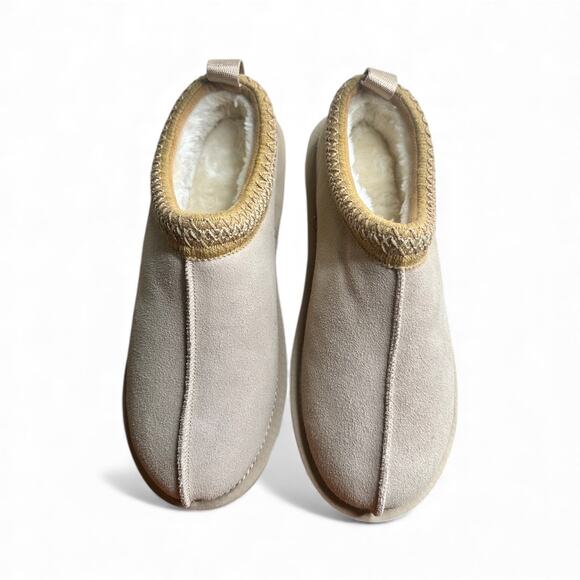 Women’s Size 9 Fuzzy Cozy Fleece Lined Slip-On Clog Slippers Beige Outdoor - Picture 7 of 10